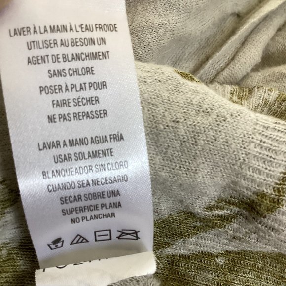 Taupe Cotton Cardigan with Feather Print - Picture 7 of 8